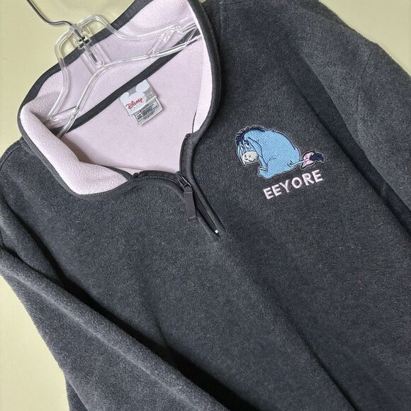 Disney Tops - Disney Store Fleece Sweatshirt Jacket Womens XXL Gray Winnie The Pooh Eeyore